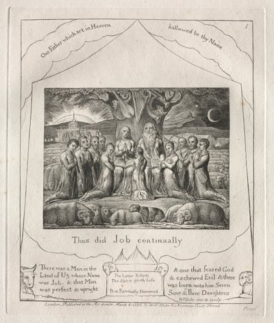 Jobs Bog: Pl. 1, Således gjorde Job bestandig af William Blake