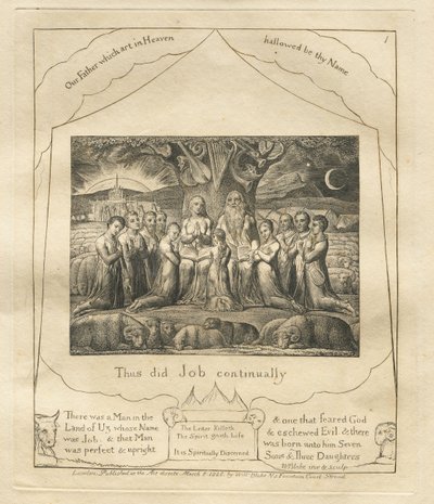 Jobs Bog: Pl. 1, Således gjorde Job bestandig af William Blake