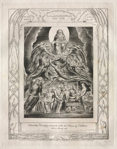 Jobs Bog: Pl. 2, Da den Almægtige endnu var hos mig, Da mine Børn / var omkring mig af William Blake