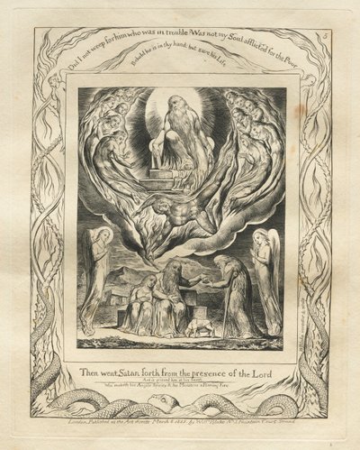 Jobs Bog: Pl. 5, Da gik Satan ud fra Herrens åsyn af William Blake