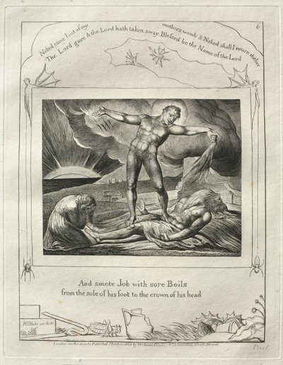 Jobbogen: pl. 6, og slå job med ømme koger / fra foden på foden til kronen på hovedet af William Blake
