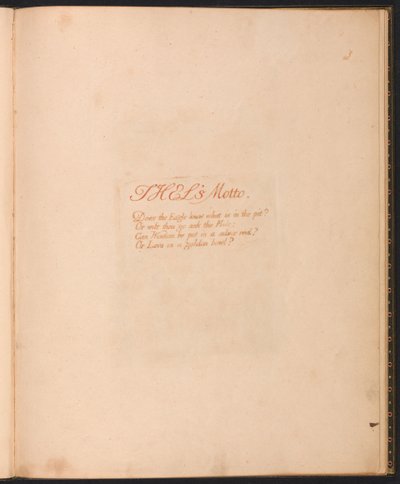 The Book of Thel, Plate 1, Thels Motto ... af William Blake