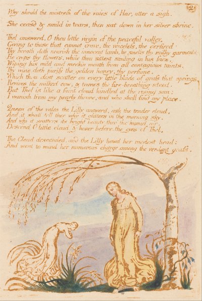 Thels Bog, Plade 4, Hvorfor skulle elskerinden. . . . af William Blake