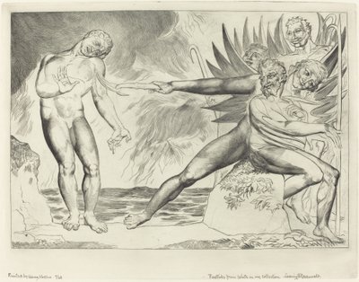 Kredsen af de korrupte embedsmænd; Djævlerne plager Ciampolo af William Blake