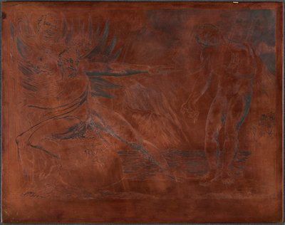 Der Kreis der korrupten Beamten; die Teufel quälen Ciampolo af William Blake