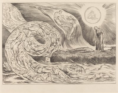 The Circle of the Lustful: Paolo og Francesca af William Blake