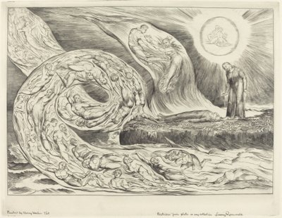 The Circle of the Lustful: Paolo og Francesca af William Blake