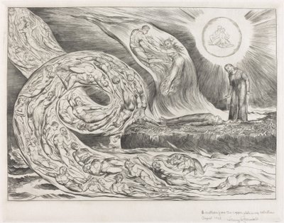 The Circle of the Lustful: Paolo og Francesca af William Blake