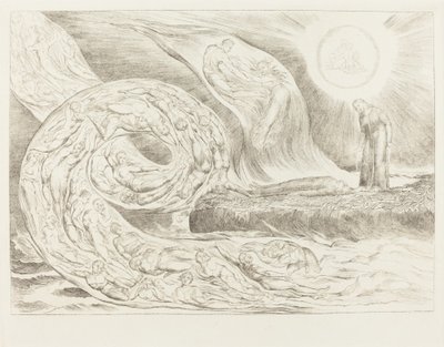 The Circle of the Lustful: Paolo og Francesca af William Blake