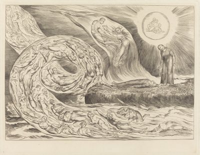 The Circle of the Lustful: Paolo og Francesca, 1827. af William Blake