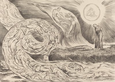 The Circle of the Lustful: Paolo og Francesca, 1827. af William Blake