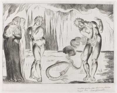 Tyvenes Kreds; Buoso Donati angrebet af slangen af William Blake
