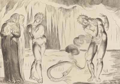 Tyvenes cirkel, Buoso Donati angrebet af slangen, 1827. af William Blake