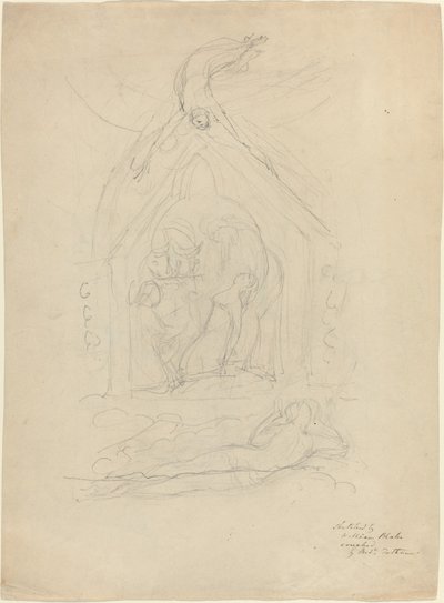The Descent of Peace [recto] af William Blake