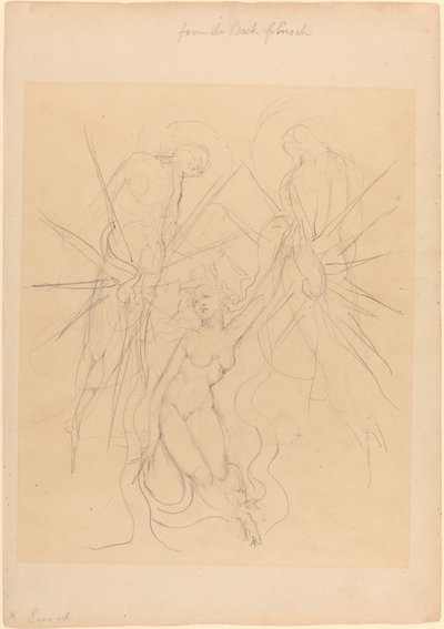 Englenes nedstigning til en af menneskenes døtre af William Blake