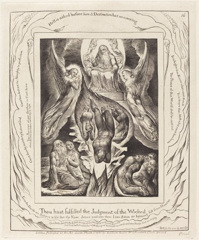 Satans fald, 1825. af William Blake