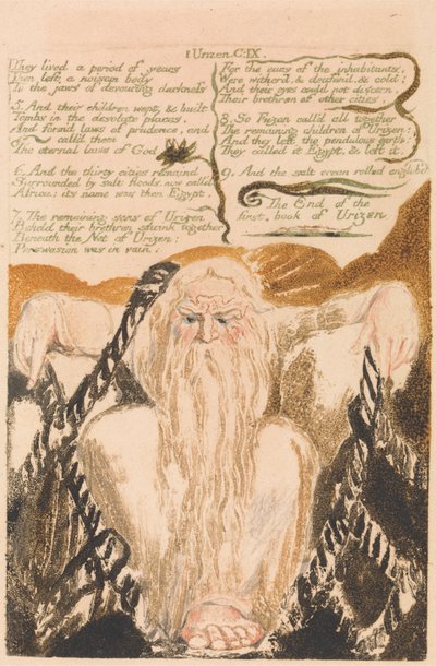 The First Book of Urizen, Plade 25, "De levede i en periode på år . . . ." (Bentley 28) af William Blake