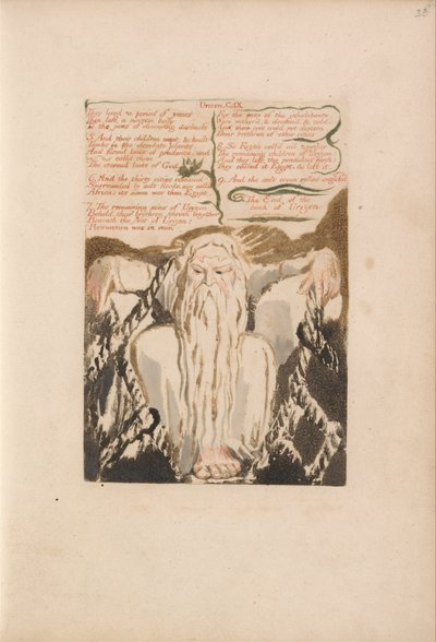 Urizens første bog, plade 27, de levede en årrække. . . . (Bentley 28) af William Blake