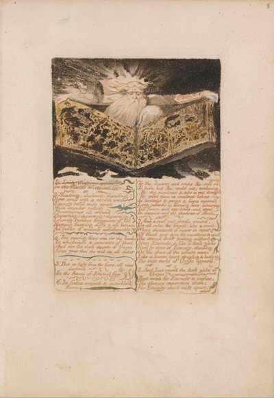 Den første bog af Urizen, plade 8, i levende skabninger dukkede op ... (Bentley 5) af William Blake