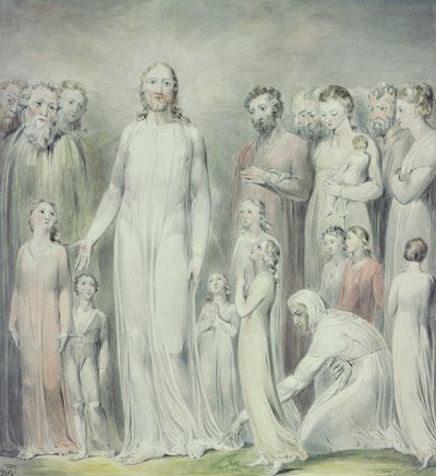 Helbredelsen af kvinden med blodudgivelse af William Blake