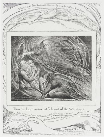 Herren svarer Job ud af stormvinden af William Blake