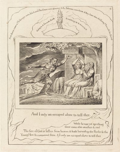 Budbringerne fortæller Job om hans ulykker af William Blake