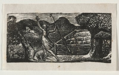The Pastorals of Virgil, Eclogue I: The Shepherd jager en ulv væk, 1821. af William Blake