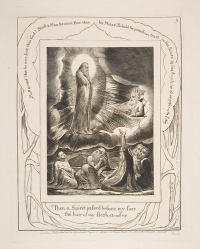 The Vision of Eliphaz, fra Illustrationer af Jobs Bog, 1825-26. af William Blake