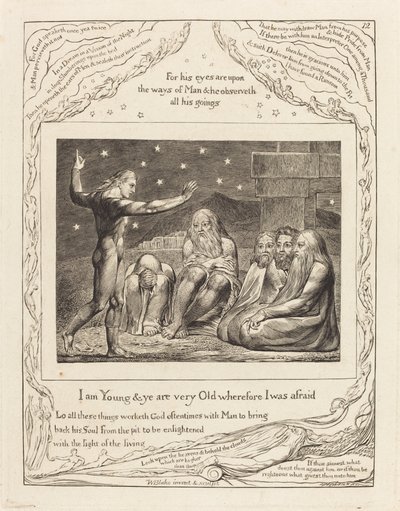 Elihus vrede, 1825. af William Blake