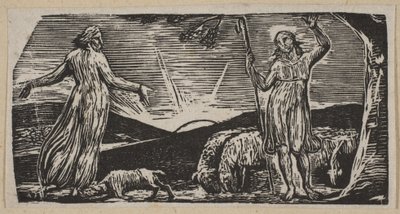Thenot protesterer med Colinet, fra Thorntons Pastorals of Virgil, 1821. af William Blake