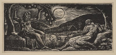 Thenot Under a Fruit Tree, fra Thorntons Pastorals of Virgil, 1821. af William Blake