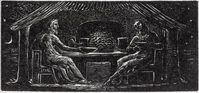Thenot og Colinet sup sammen, illustration fra Dr. Thorntons 
