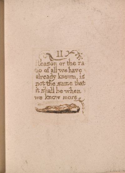 Der er ingen naturlig religion, plade 11, II årsag eller forholdet. . . . (Bentley b4) af William Blake
