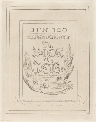 Titelblad for de indgraverede illustrationer til Jobs Bog af William Blake