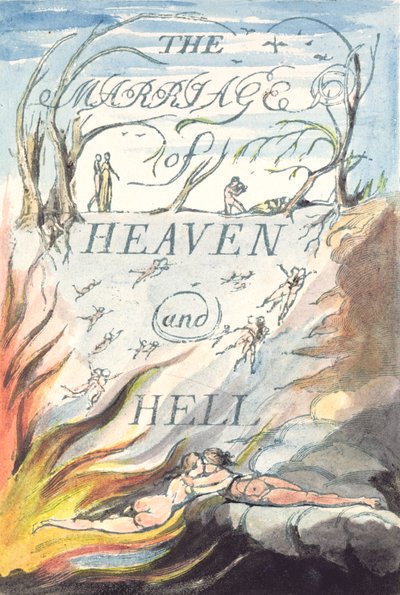 Titelside, fra Ægteskabet mellem himmel og helvede af William Blake