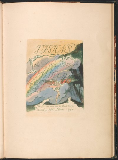 Visioner af Albions døtre, plade 2, titelside af William Blake