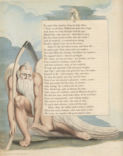 Youngs Night Tanker, Side 24, Tid, på forhånd, bag ham skjuler hans vinger af William Blake