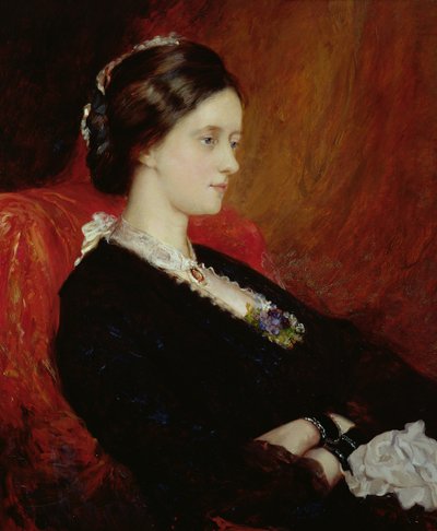 Portræt af The Hon. Fru Emily Meynell-Ingram (1840-1904) 1884 (olie på lærred) af William Blake Richmond