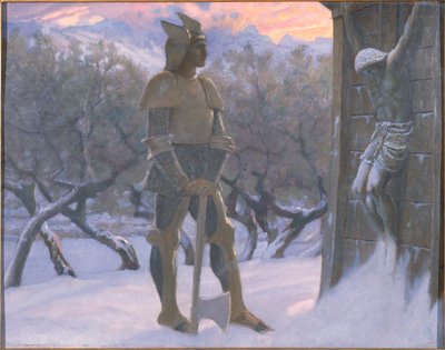 Hunnen og krucifikset af William Blake Richmond