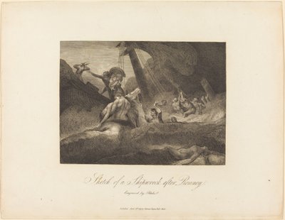 Skitse af et skibsvrag af William Blake after George Romney