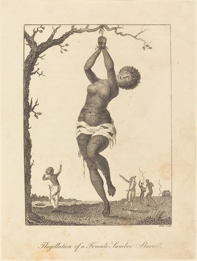 Flagelering af en kvindelig samboslave af William Blake after John Gabriel Stedman