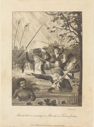 Gå gennem en sump eller Marsh i Terra-firma af William Blake after John Gabriel Stedman