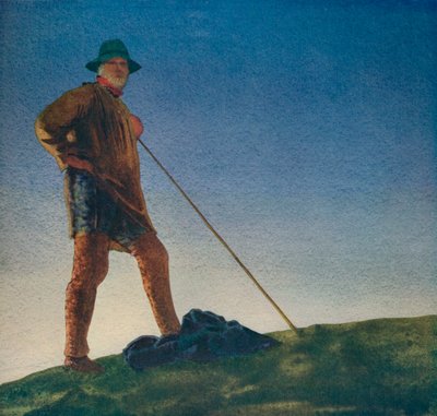 Hyrden hører Guns at Dawn, c1910, c1932 af William Blamire Young