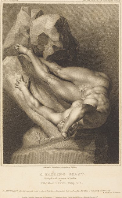 En faldende kæmpe af William Bond after William Hilton I after Thomas Banks