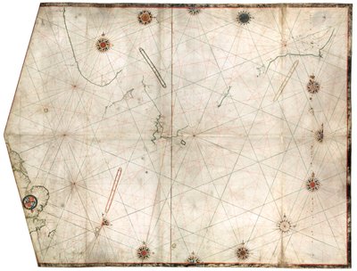 Portulankort konstrueret af William Borough, der viser havområdet i Nordsøen og Østersøen fra Englands østkyst til udmundingen af Den Svenske Bugt, ca. 1580 (pergament) af William Borough