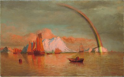 Arktisk solnedgang med regnbue, 1877 af William Bradford