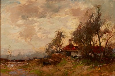 A Farm Steading (olie på lærred) af William Bradley Lamond