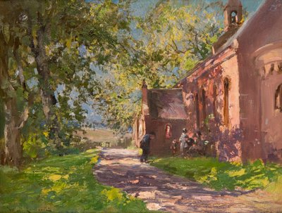 Auchmithie Church (olie på lærred) af William Bradley Lamond