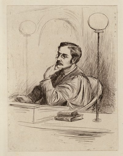 Joseph Shield Nicholson, professor i kommerciel og politisk økonomi og handelsret (kobberstik) af William Brassey (after) Hole