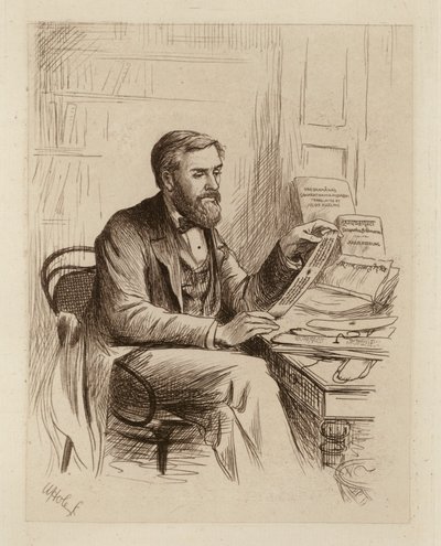 Julius Eggeling, professor i sanskrit og sammenlignende filologi (kobberstik) af William Brassey (after) Hole